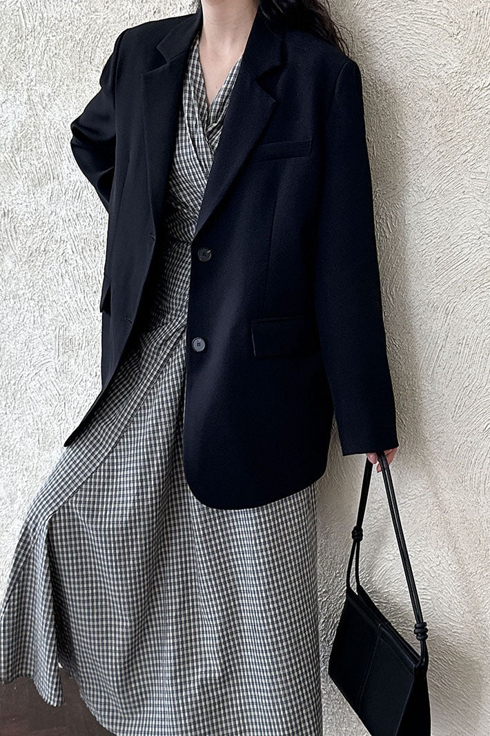 Split Back Relaxed Fit Blazer - Image 8