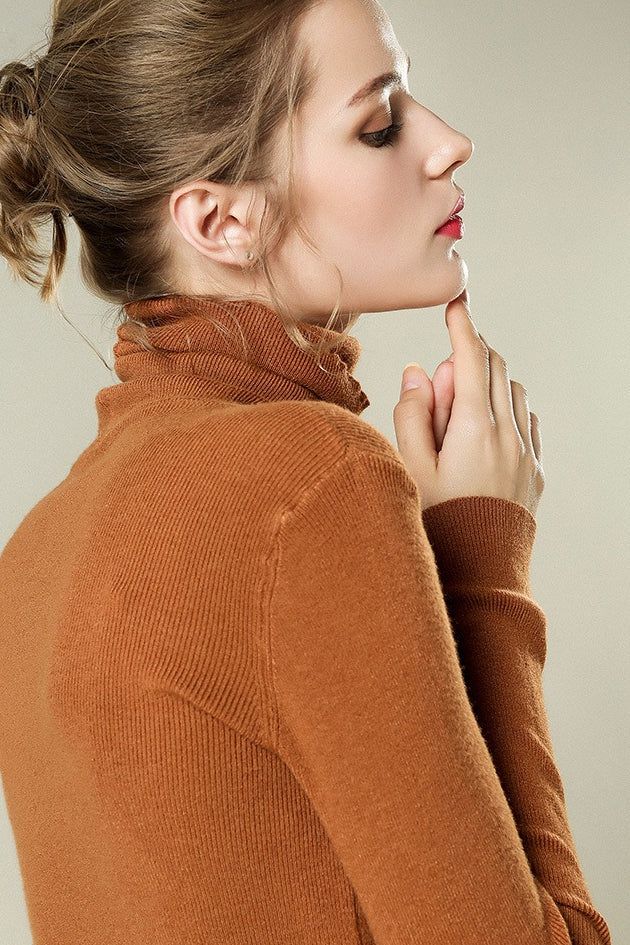 Stacked Neck Lightweight Wool Knit Top - Image 2