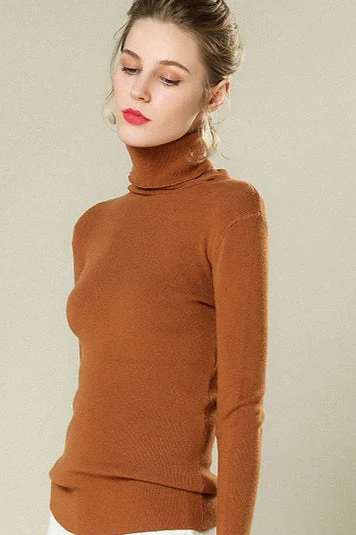 Stacked Neck Lightweight Wool Knit Top - Image 3