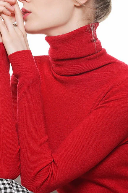 Stacked Neck Lightweight Wool Knit Top - Image 8
