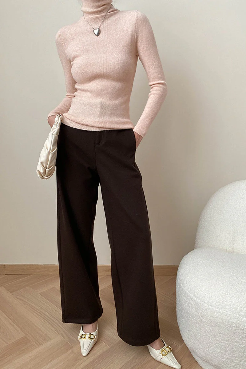 Stacked Neck Slim Fit Essential Knit Top - Image 5
