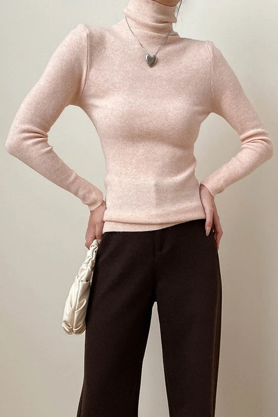 Stacked Neck Slim Fit Essential Knit Top - Image 6
