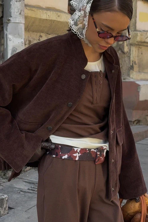 Stand Collar Single-Breasted Jacket - Image 3