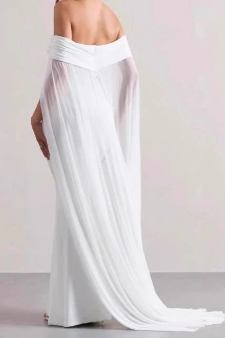 Strapless Cape Long Formal Dress - Image 2