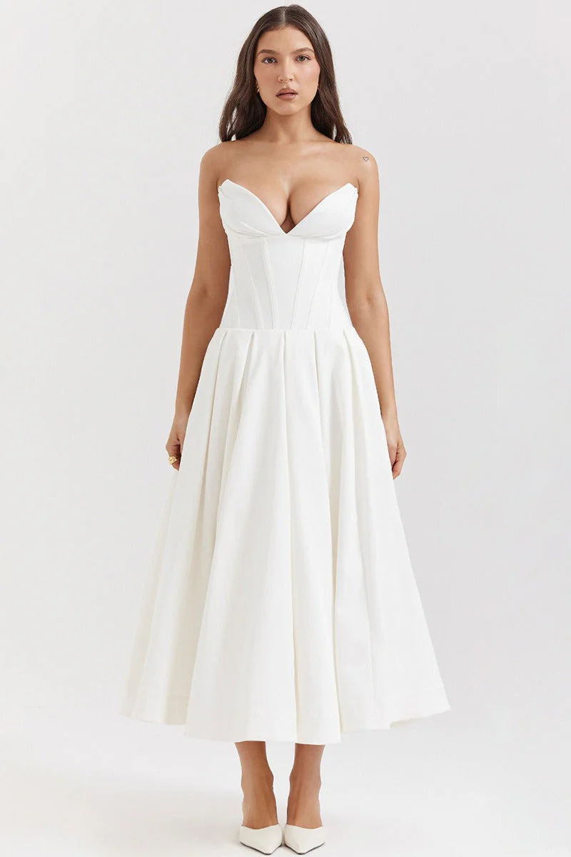 Strapless Corset A-Line Party Dress - Image 11