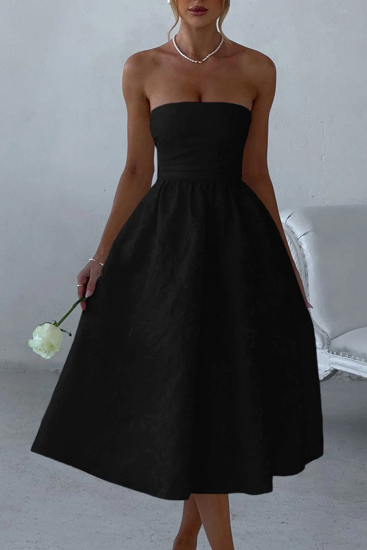 Strapless Elegant Party Dress - Image 10