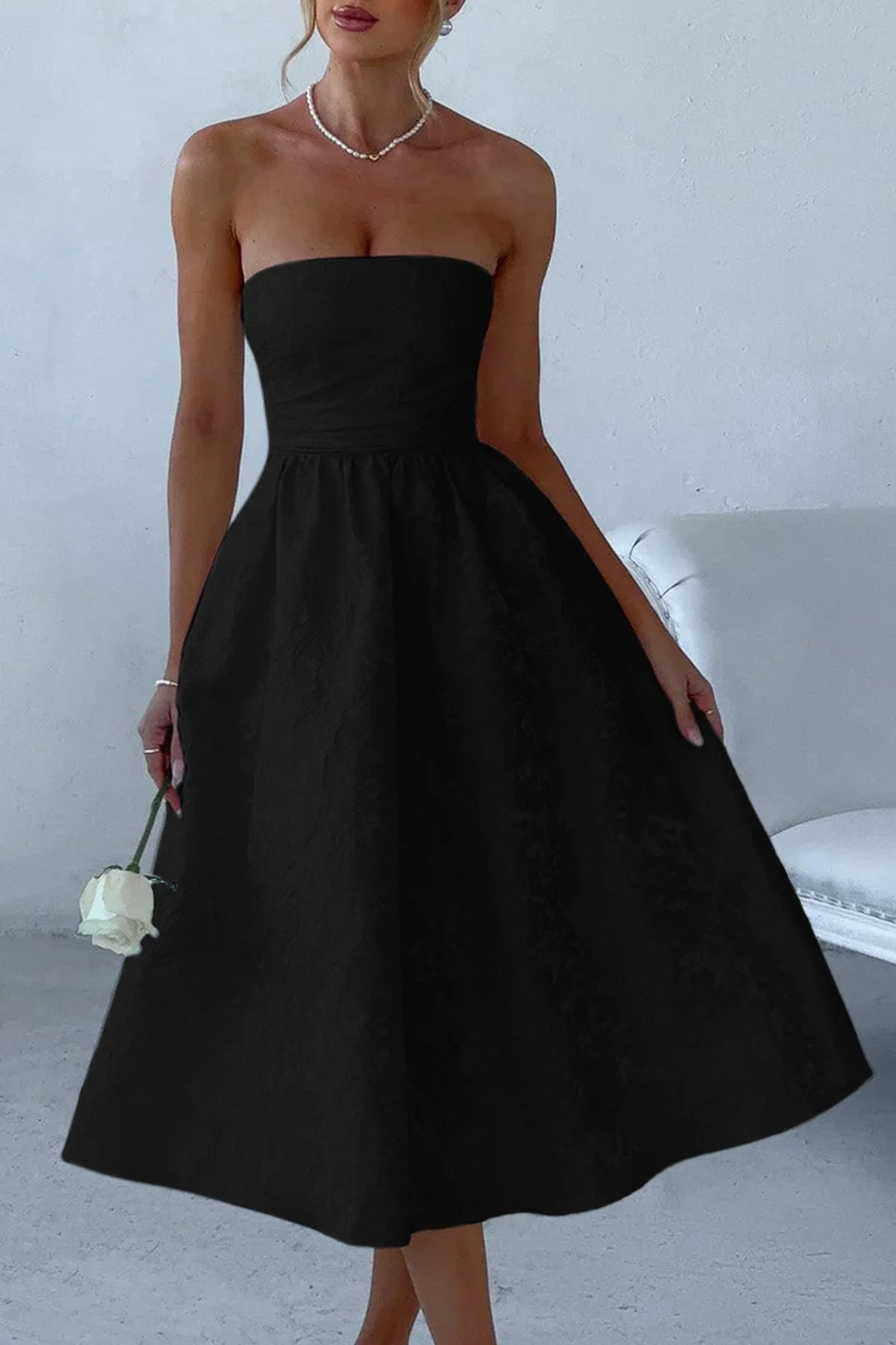 Strapless Elegant Party Dress - Image 11