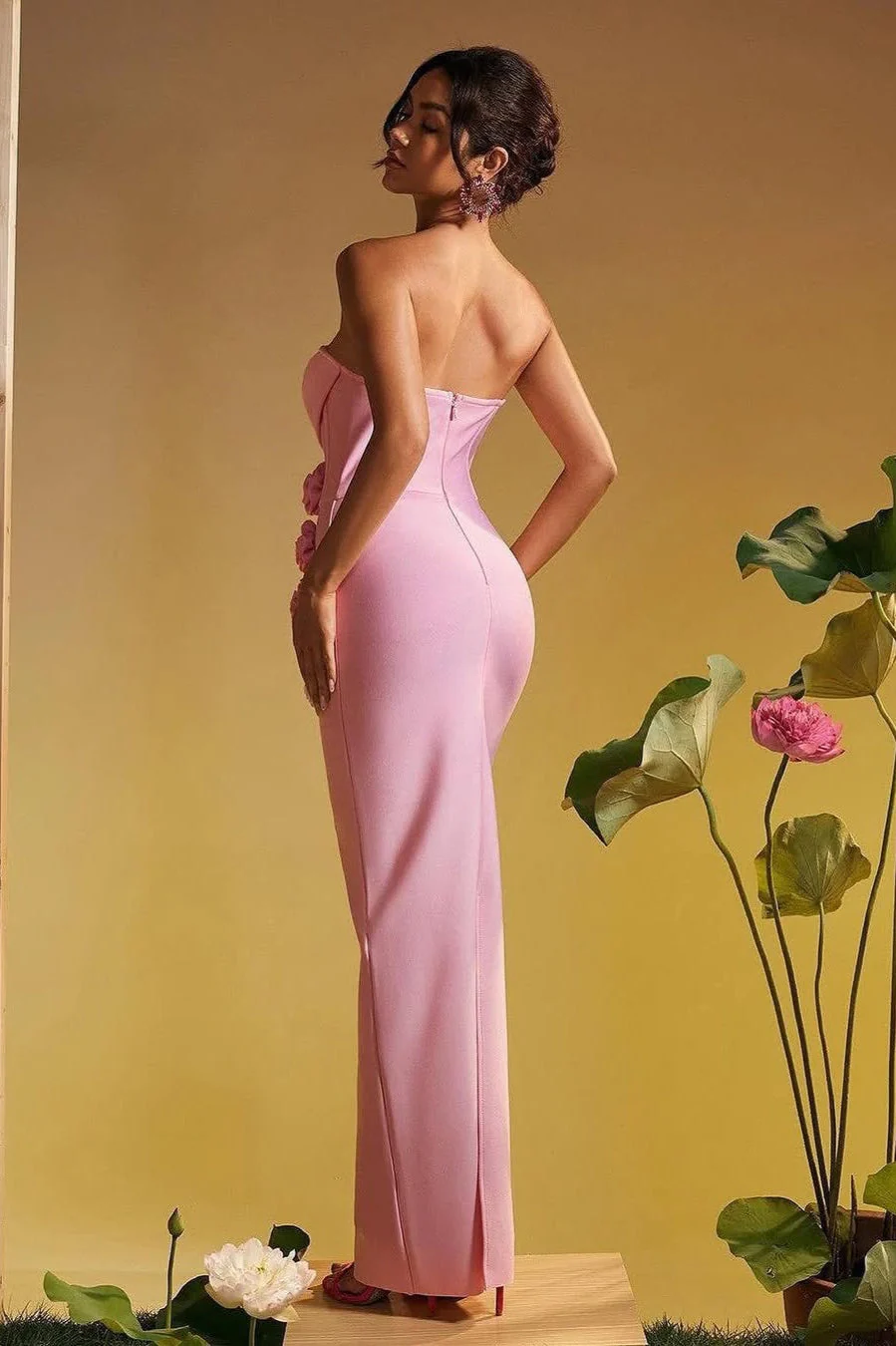 Strapless Floral Bandage Party Dress - Image 2