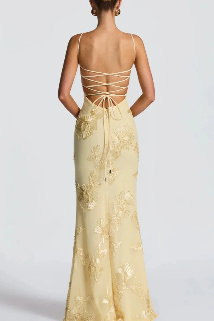 Strapless Floral Embroidered Maxi Dress - Image 2