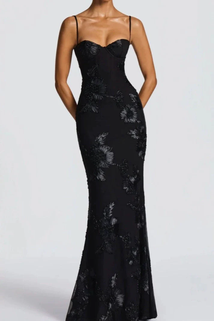 Strapless Floral Embroidered Maxi Dress - Image 3