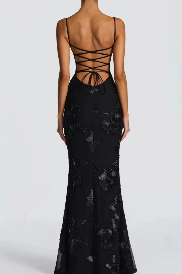 Strapless Floral Embroidered Maxi Dress - Image 4