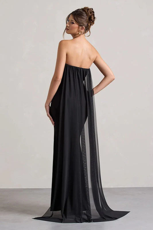 Strapless Floral Tie Maxi Dress - Image 10