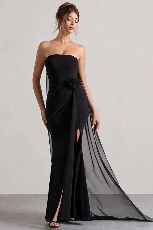 Strapless Floral Tie Maxi Dress - Image 7