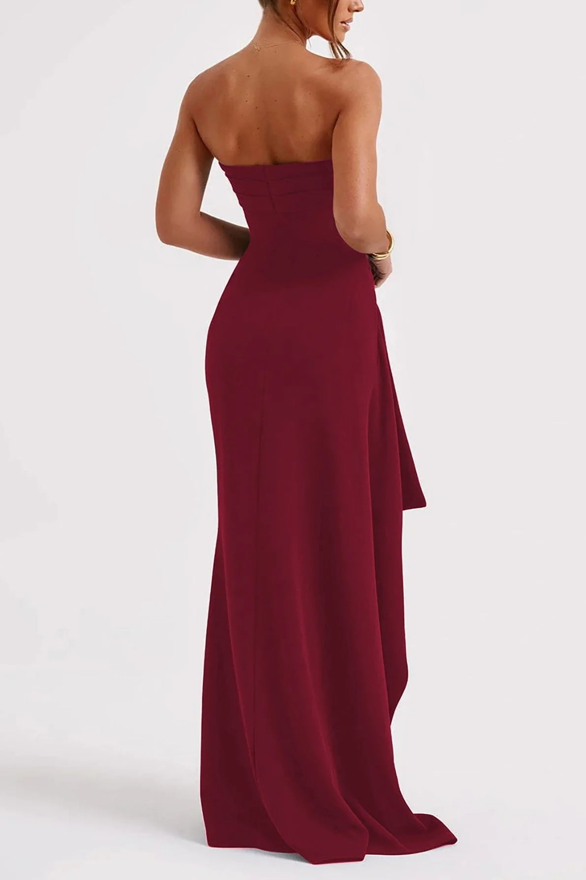 Strapless High Slit Maxi Party Dress - Image 2