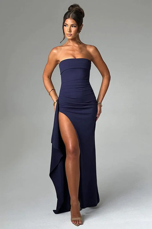 Strapless High Slit Maxi Party Dress - Image 7