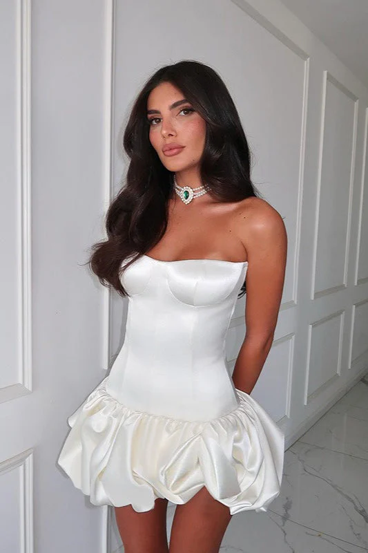 Strapless Ruched A-Line Party Dress - Image 2