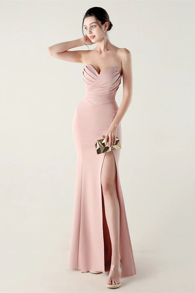 Strapless Sweetheart Pleated Party Dress - Image 10