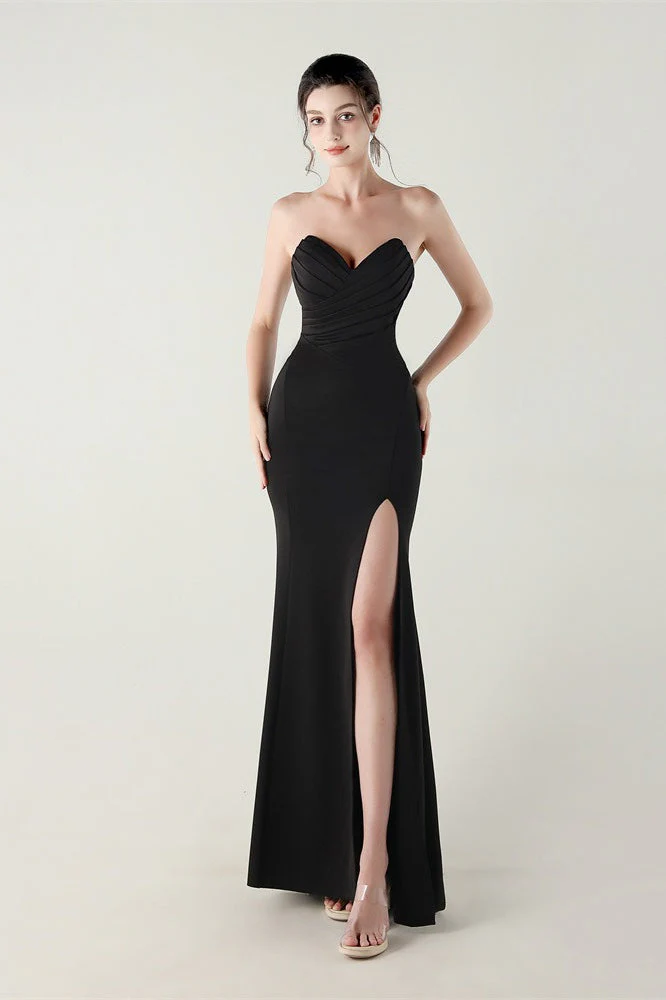 Strapless Sweetheart Pleated Party Dress - Image 12