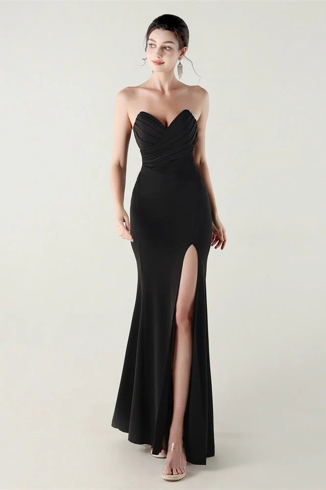 Strapless Sweetheart Pleated Party Dress - Image 13