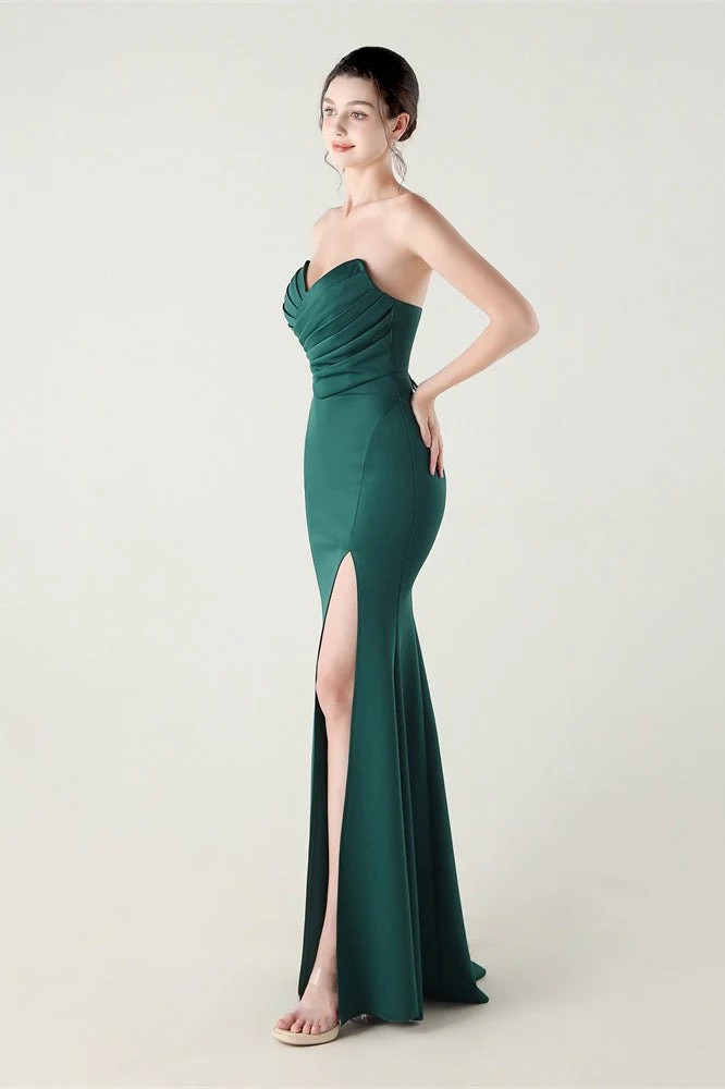 Strapless Sweetheart Pleated Party Dress - Image 14