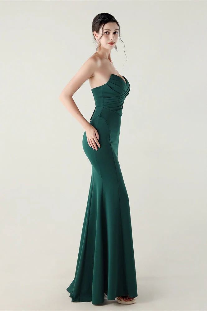 Strapless Sweetheart Pleated Party Dress - Image 15