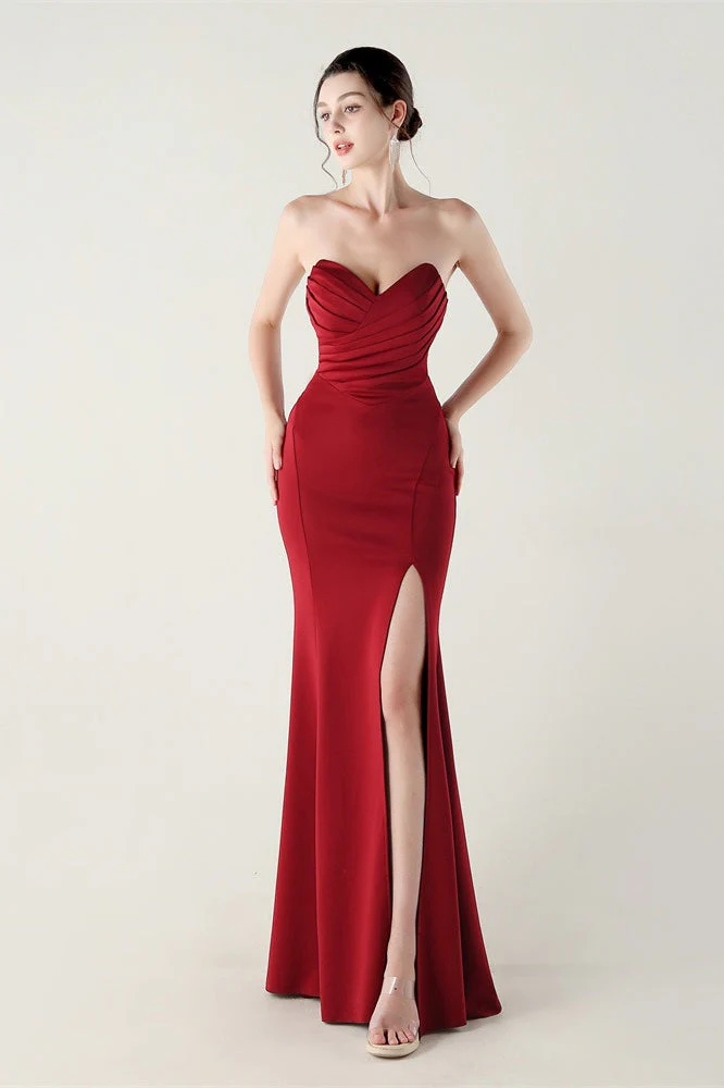 Strapless Sweetheart Pleated Party Dress - Image 17