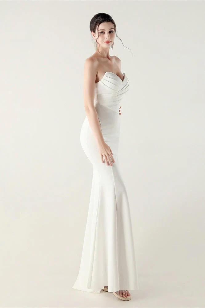 Strapless Sweetheart Pleated Party Dress - Image 2