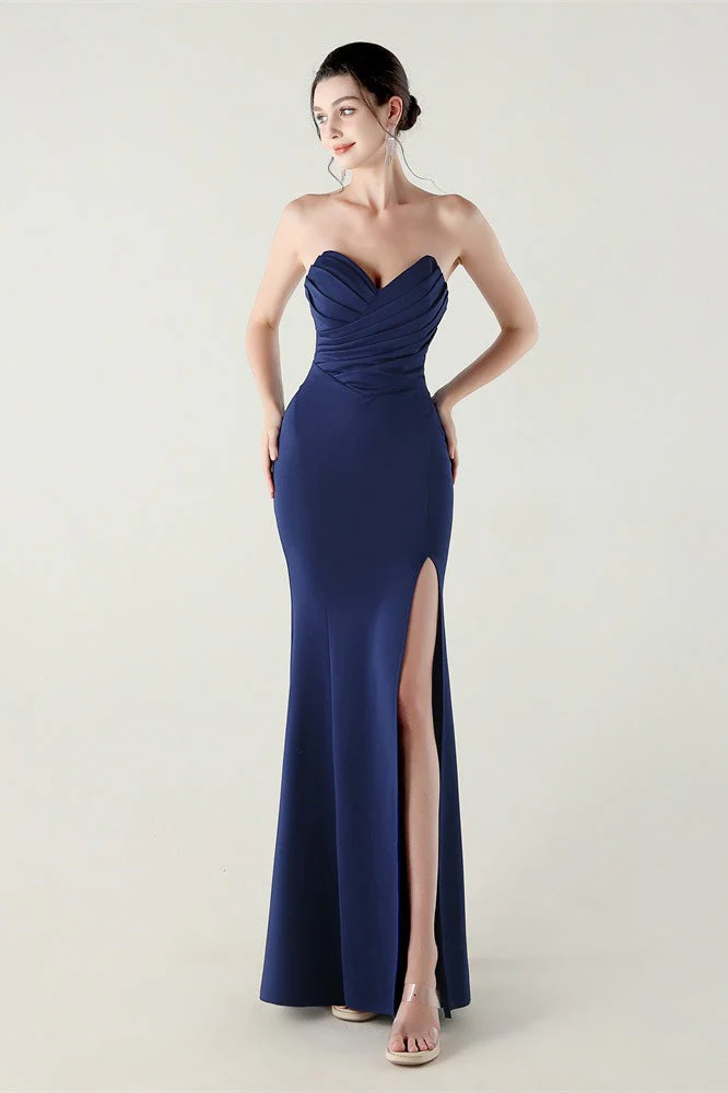 Strapless Sweetheart Pleated Party Dress - Image 20