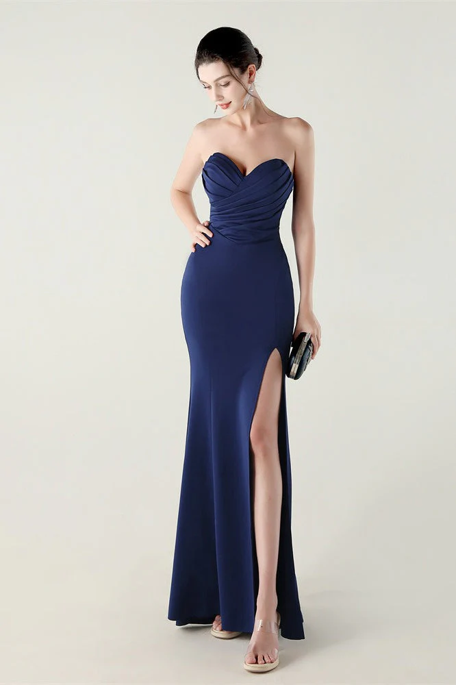 Strapless Sweetheart Pleated Party Dress - Image 21