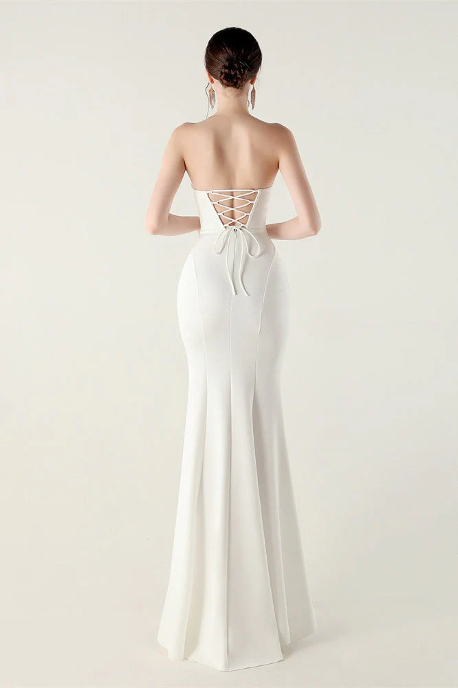 Strapless Sweetheart Pleated Party Dress - Image 4