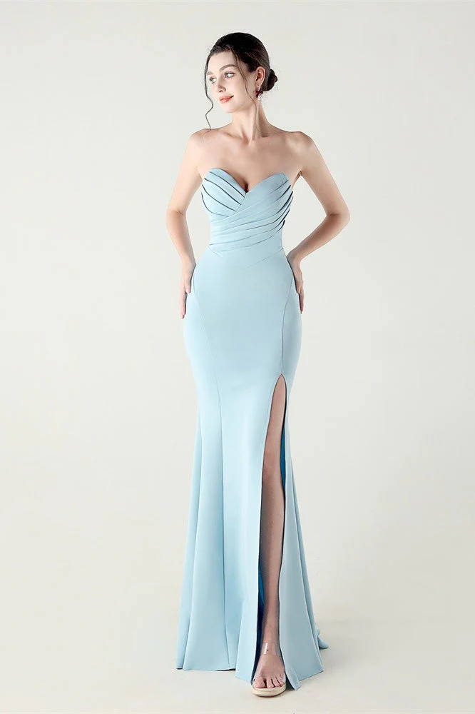 Strapless Sweetheart Pleated Party Dress - Image 5