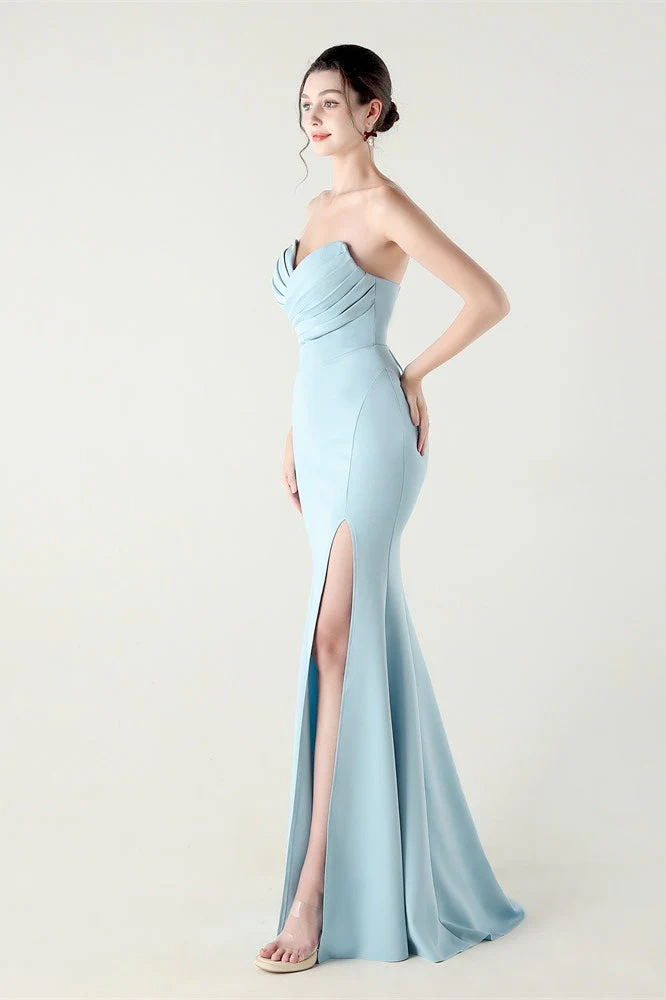 Strapless Sweetheart Pleated Party Dress - Image 6