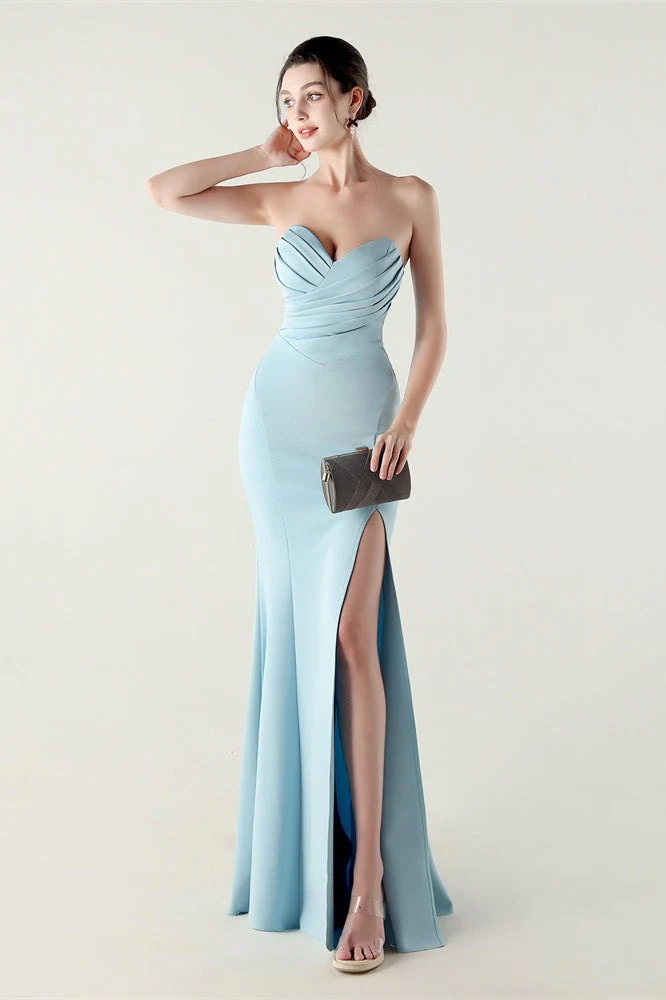 Strapless Sweetheart Pleated Party Dress - Image 7