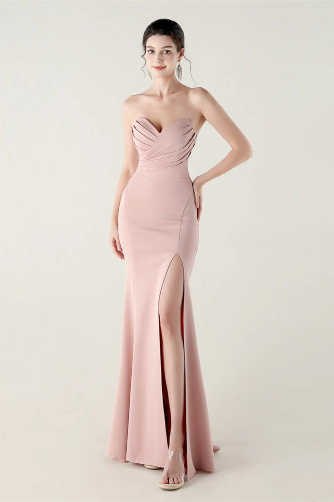 Strapless Sweetheart Pleated Party Dress - Image 8