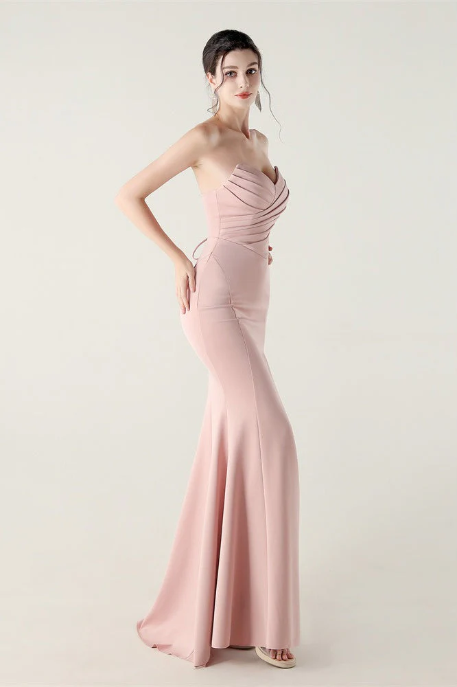 Strapless Sweetheart Pleated Party Dress - Image 9