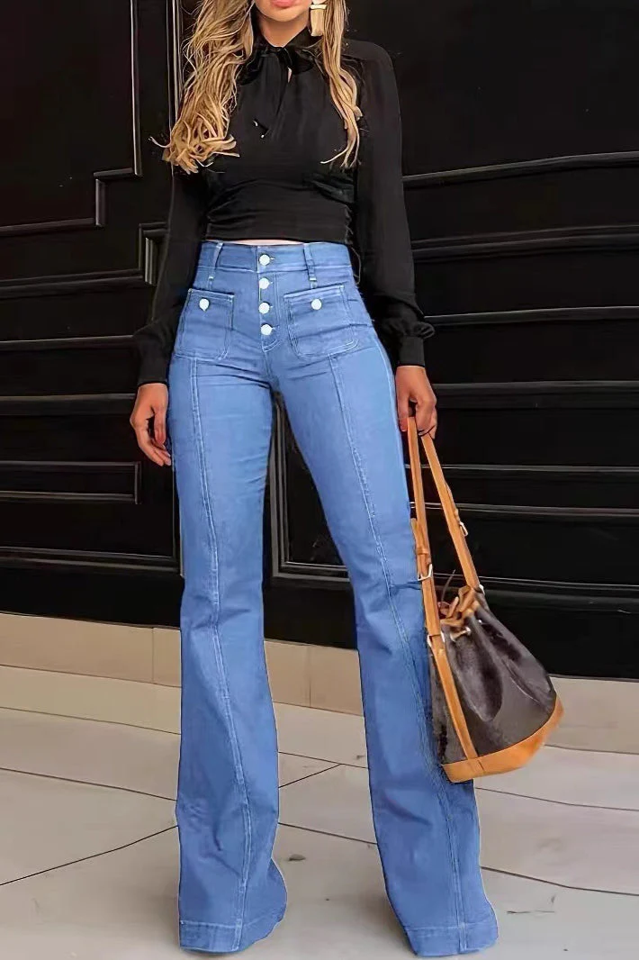 Stretch Slim Fit Flare Jeans - Image 4
