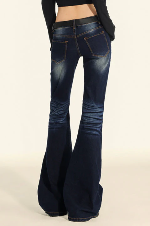Stretchy Low Waist Flare Jeans - Image 9