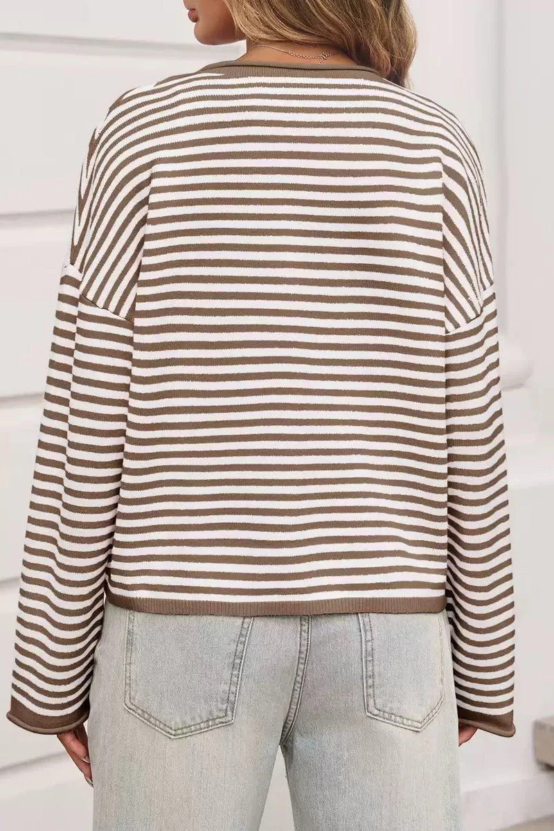 Striped Color Block Cardigan - Image 6