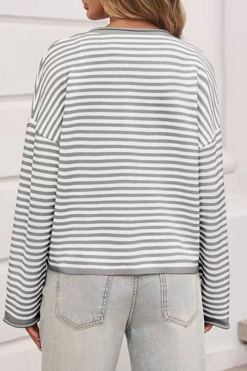 Striped Color Block Cardigan - Image 8