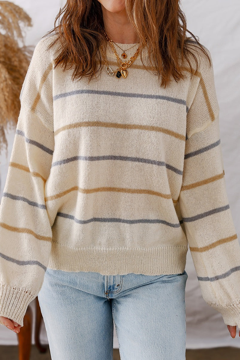 Striped Knit Button Down Cardigan - Image 3