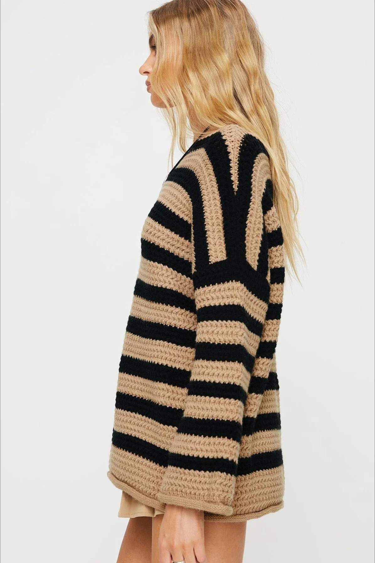 Striped Knit Casual Loose Sweater - Image 30