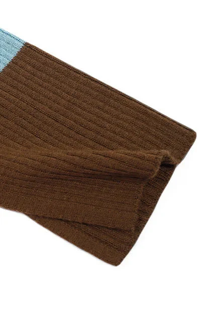 Striped Knit Turn-down Collar Cardigan - Image 8