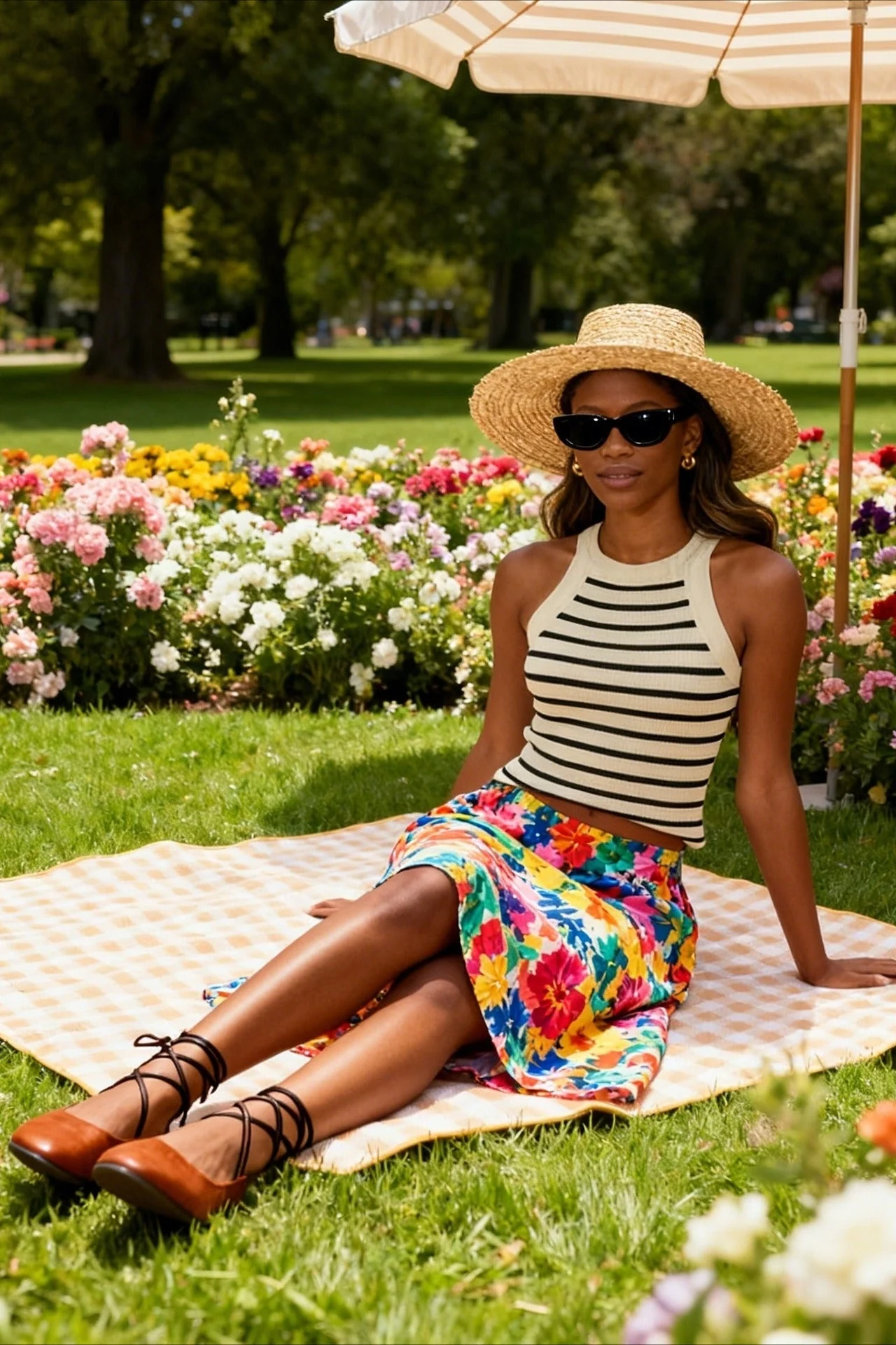 Striped Sleeveless Knit Top - Image 3