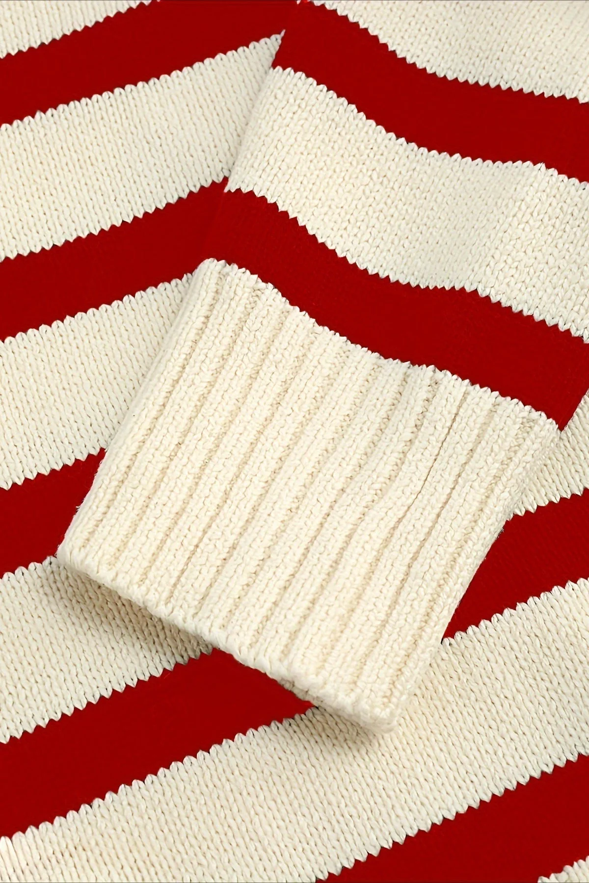 Striped Wool Collar V-Neck Sweater - Image 24