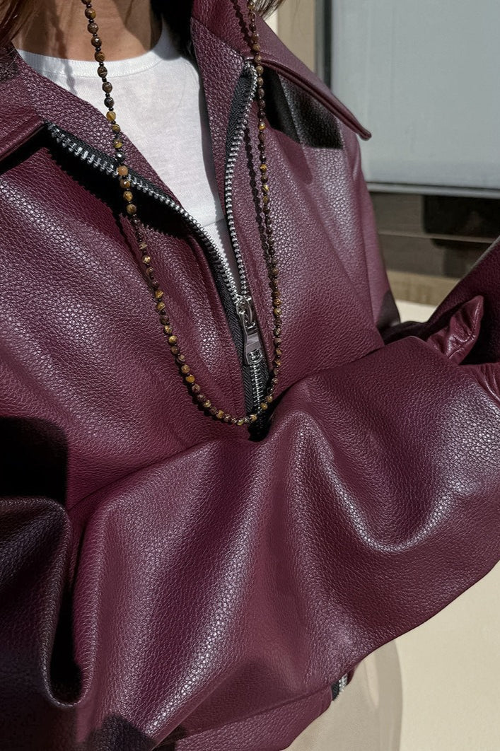 Stylish Matte PU Moto Jacket - Image 7