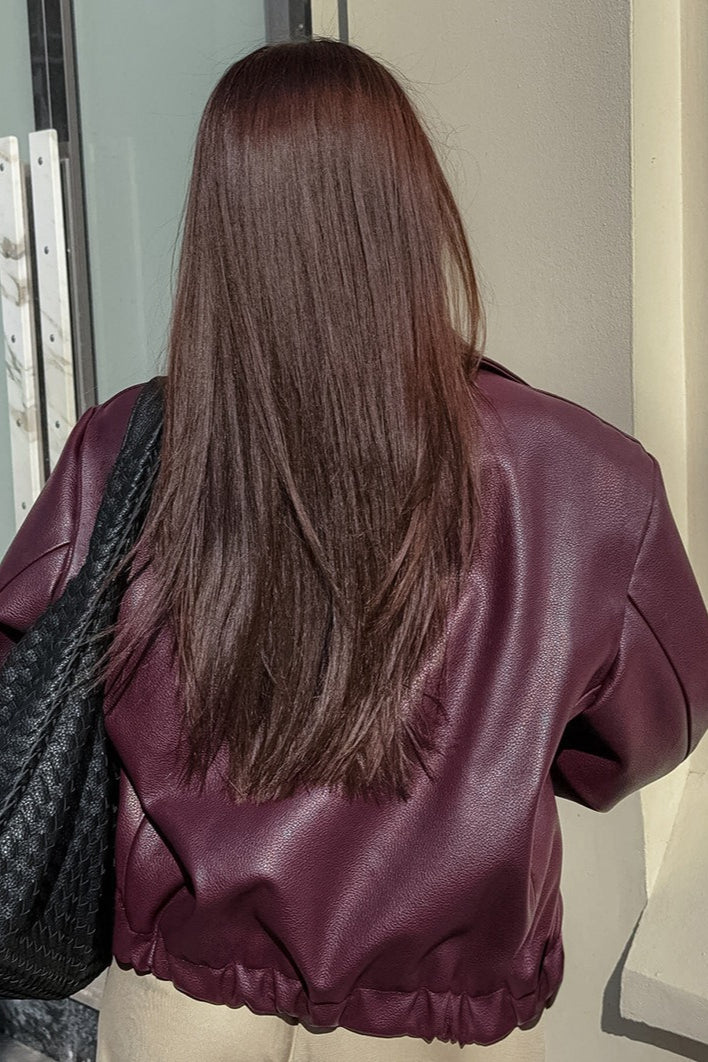 Stylish Matte PU Moto Jacket - Image 9