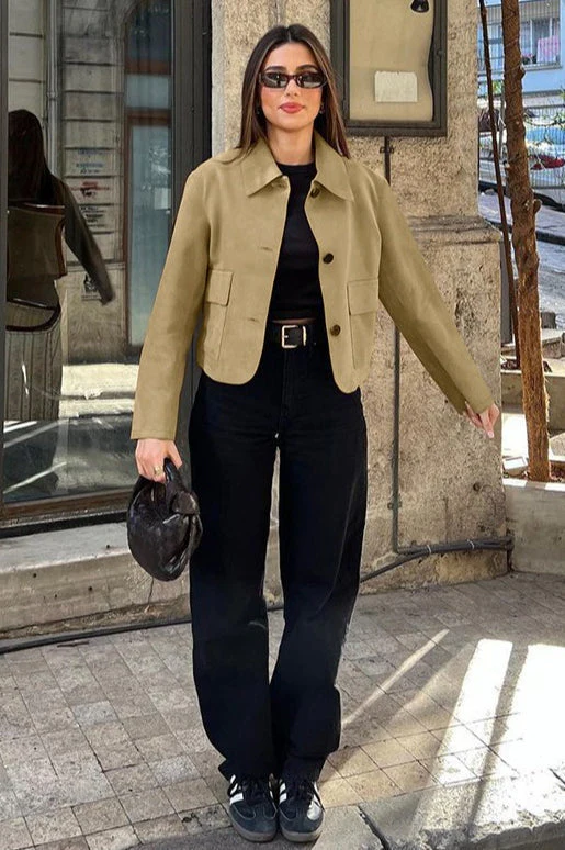 Suede Lapel Vintage Jacket - Image 5