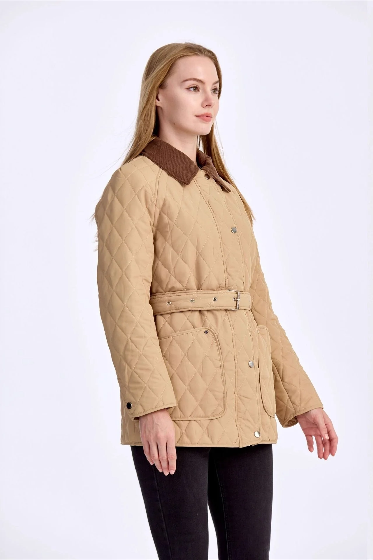 Tailored Lapel Commuter Puffer Jacket - Image 3