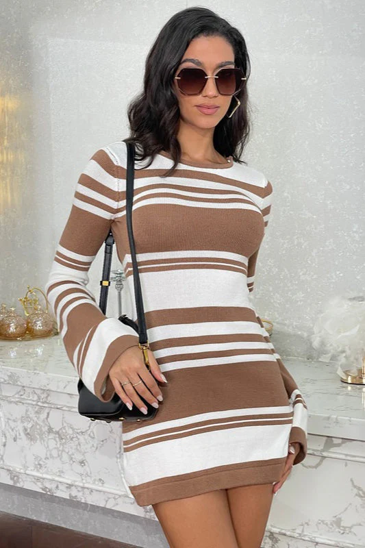 Tie Back Flare Sleeve Sweater Dress - Image 12