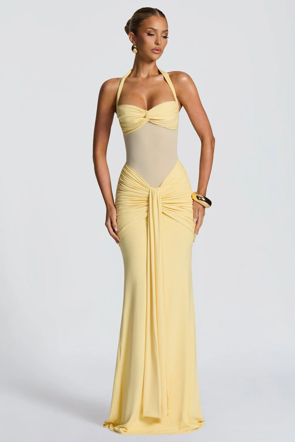 Tie Strap Mesh Maxi Party Dress - Image 2